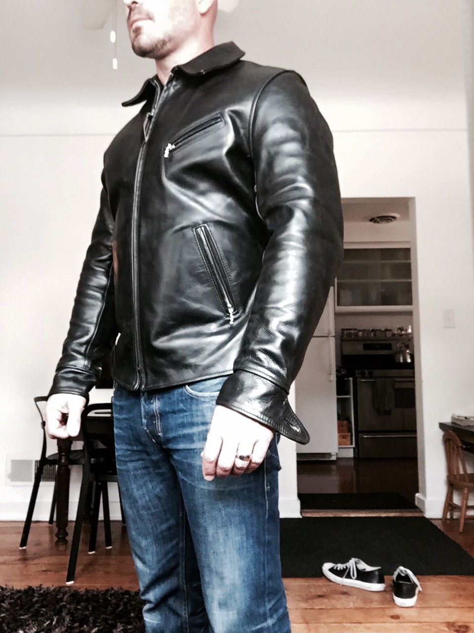 Half belt leather on sale jacket