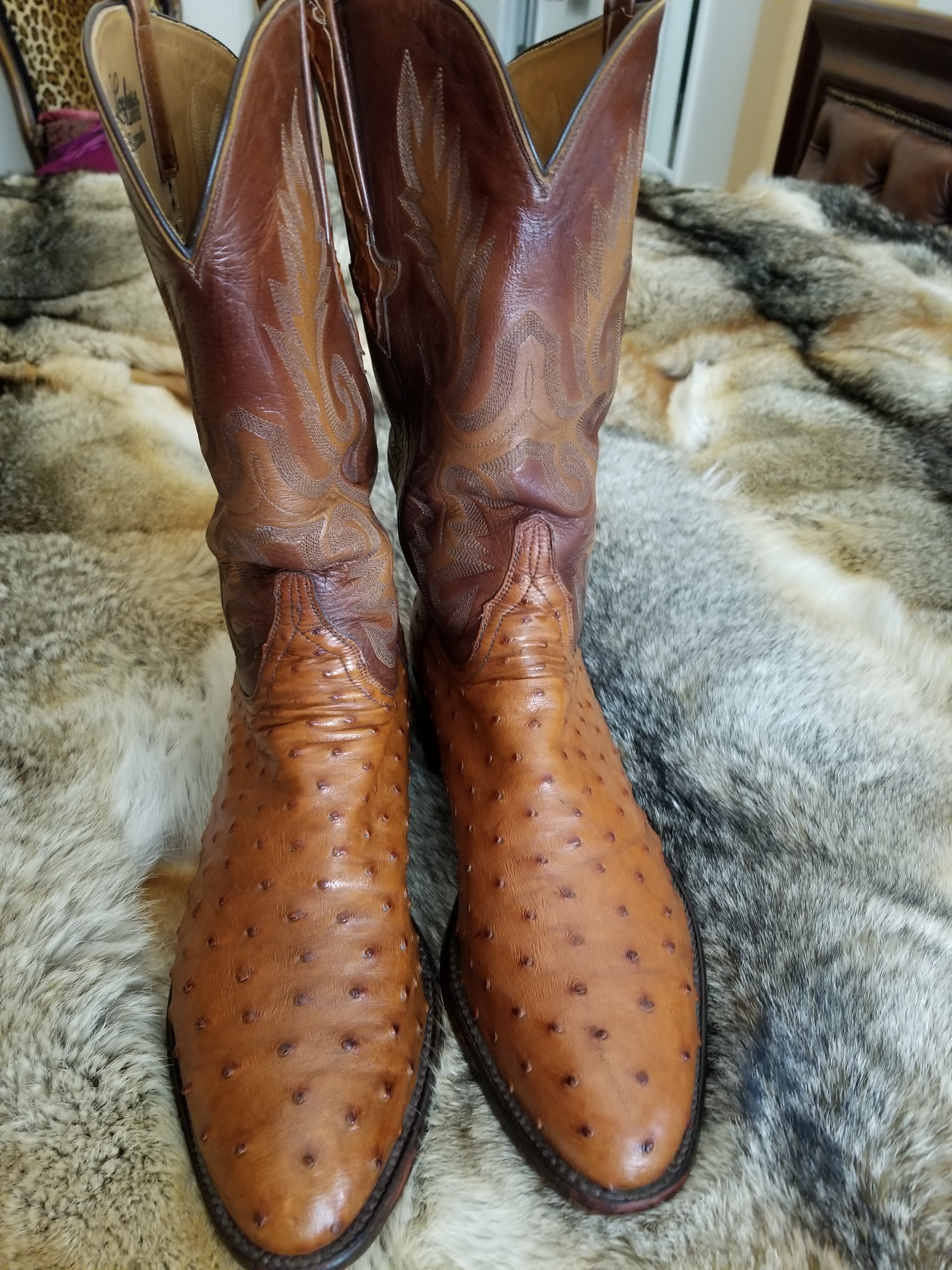 Lucchese ostrich cowboy on sale boots