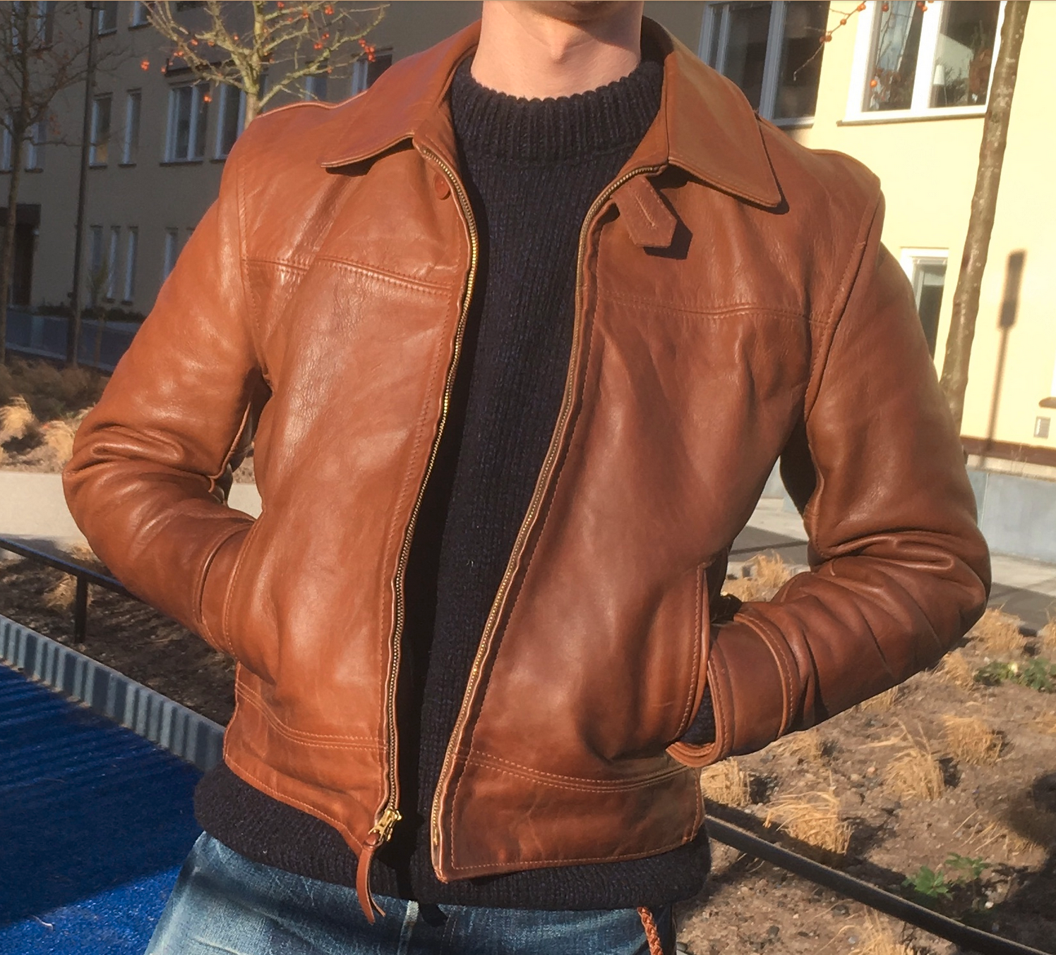 Horween leather cheap jacket