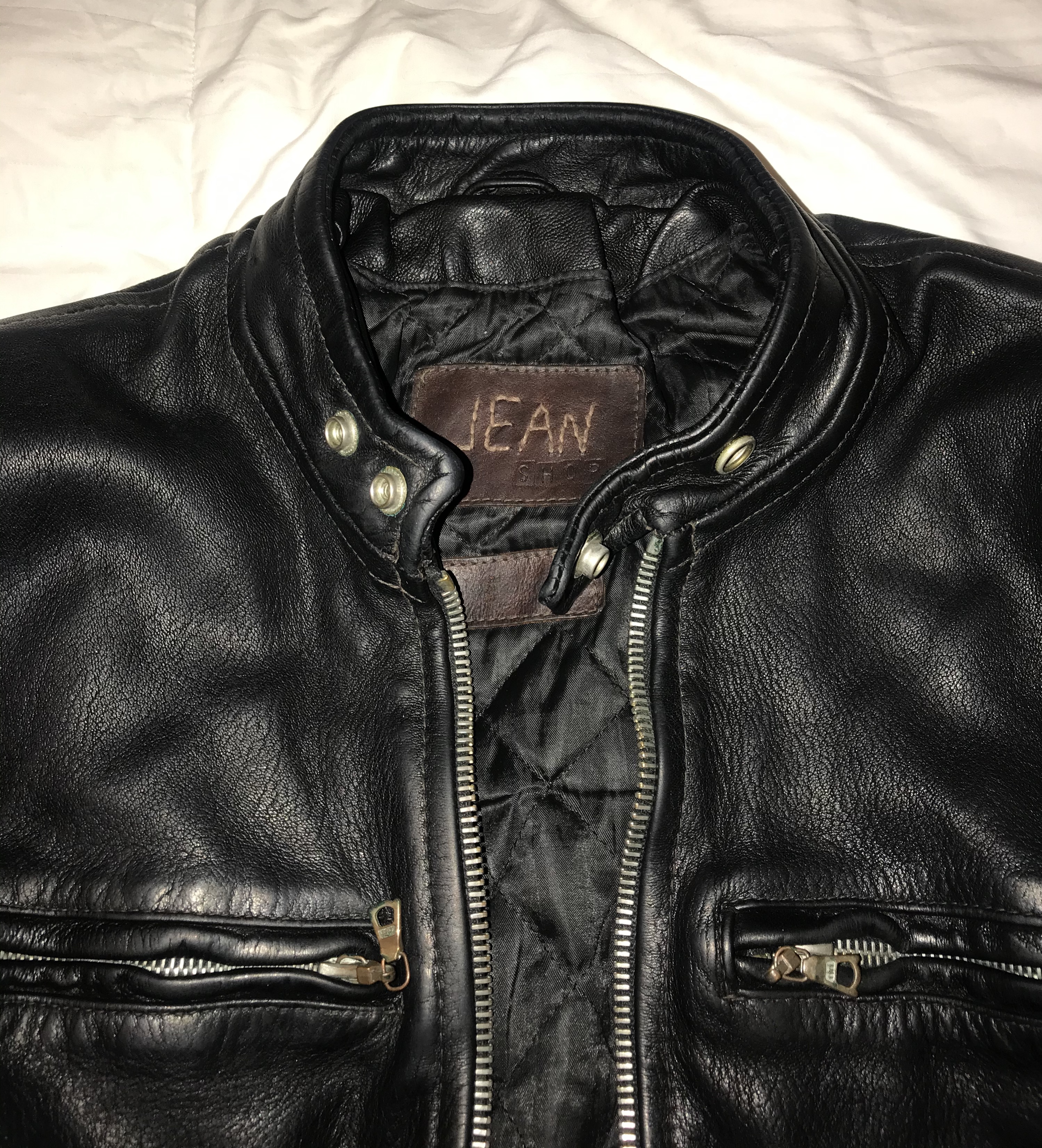 Jean shop 2025 leather jacket