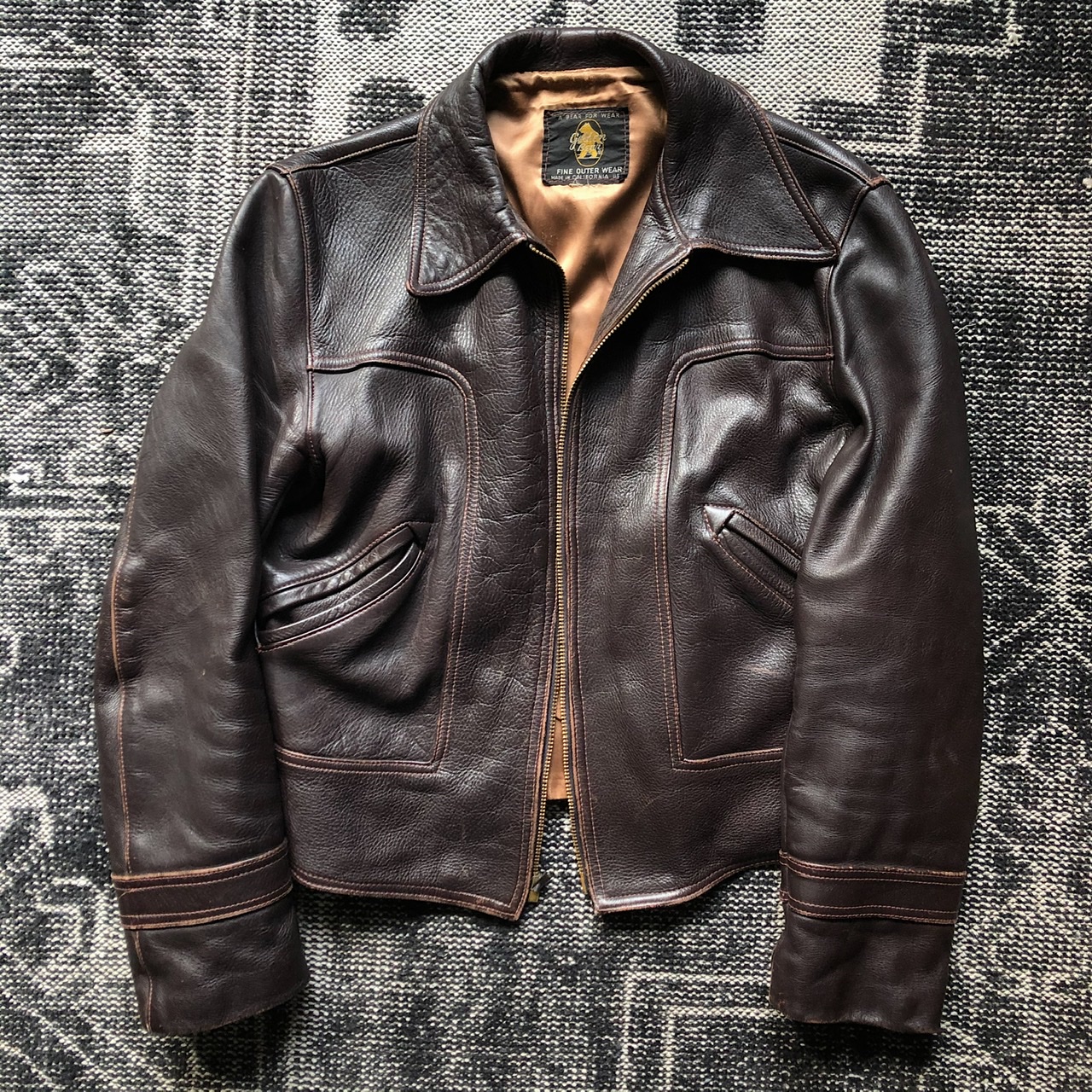 Vintage golden clearance bear biker jacket