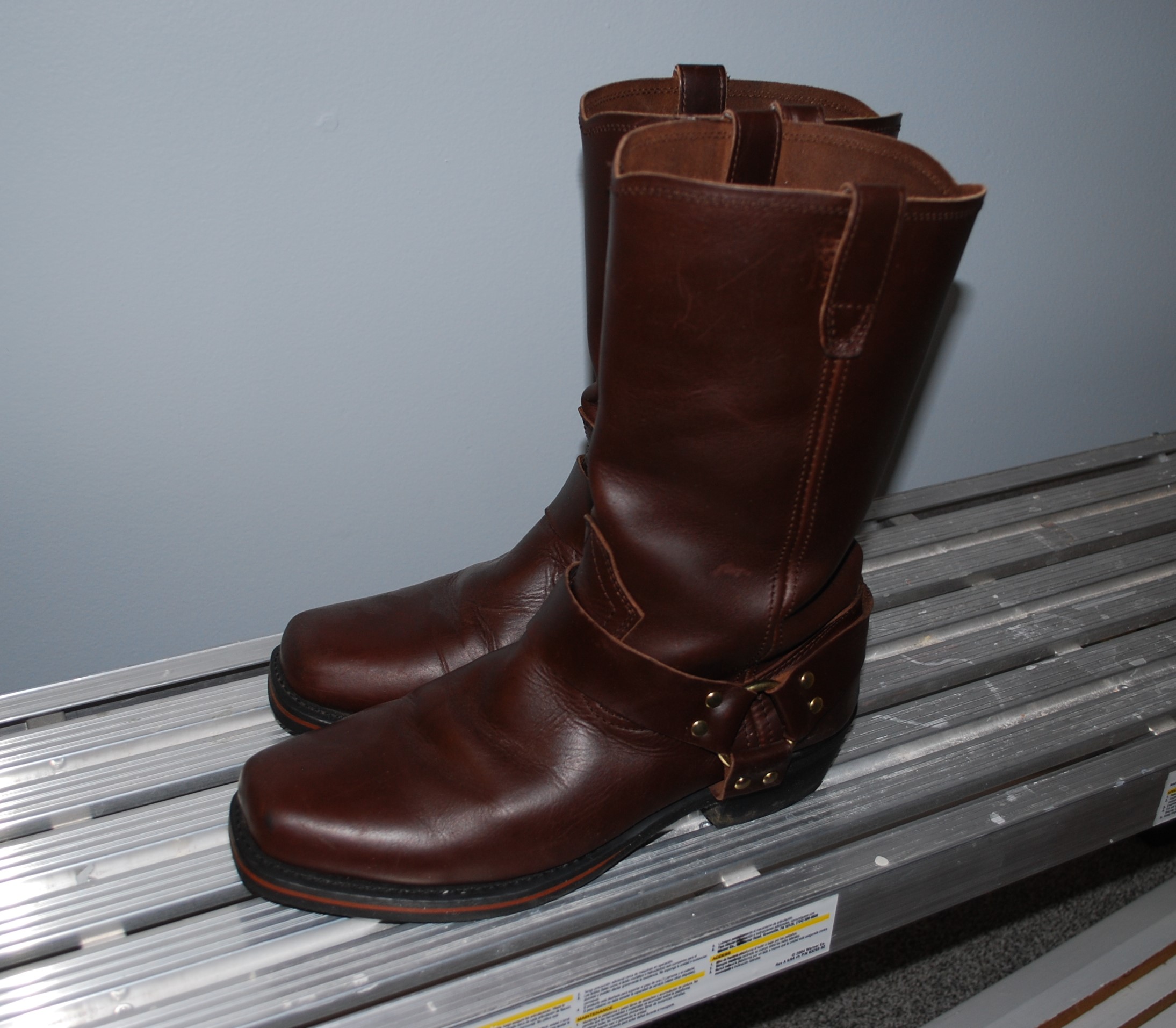 Round toe shop harness boots