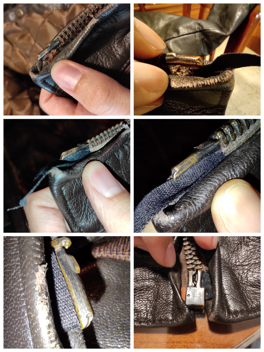 Zipper repair of the thread behind the male insertion pin, Page 3