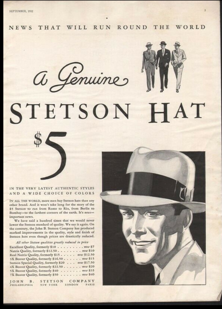The STETSON WAY, Advertising and ephemera of the Golden Era | Page 13 ...