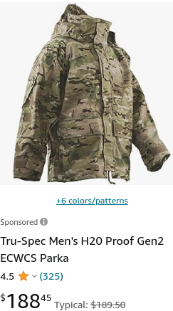 Extended Climate Warfighter Clothing System