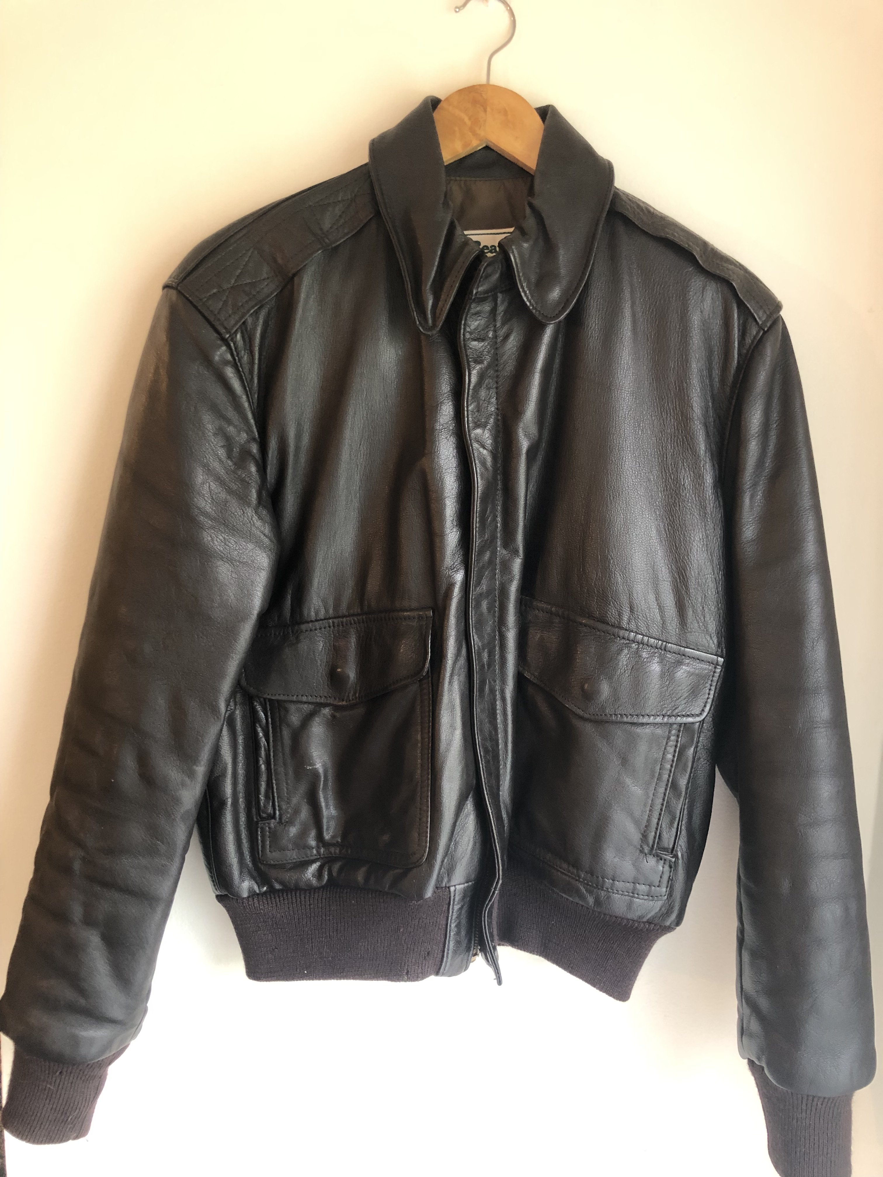 FS: Vintage LL Bean Made in USA Goatskin A2 Bomber Jacket (medium