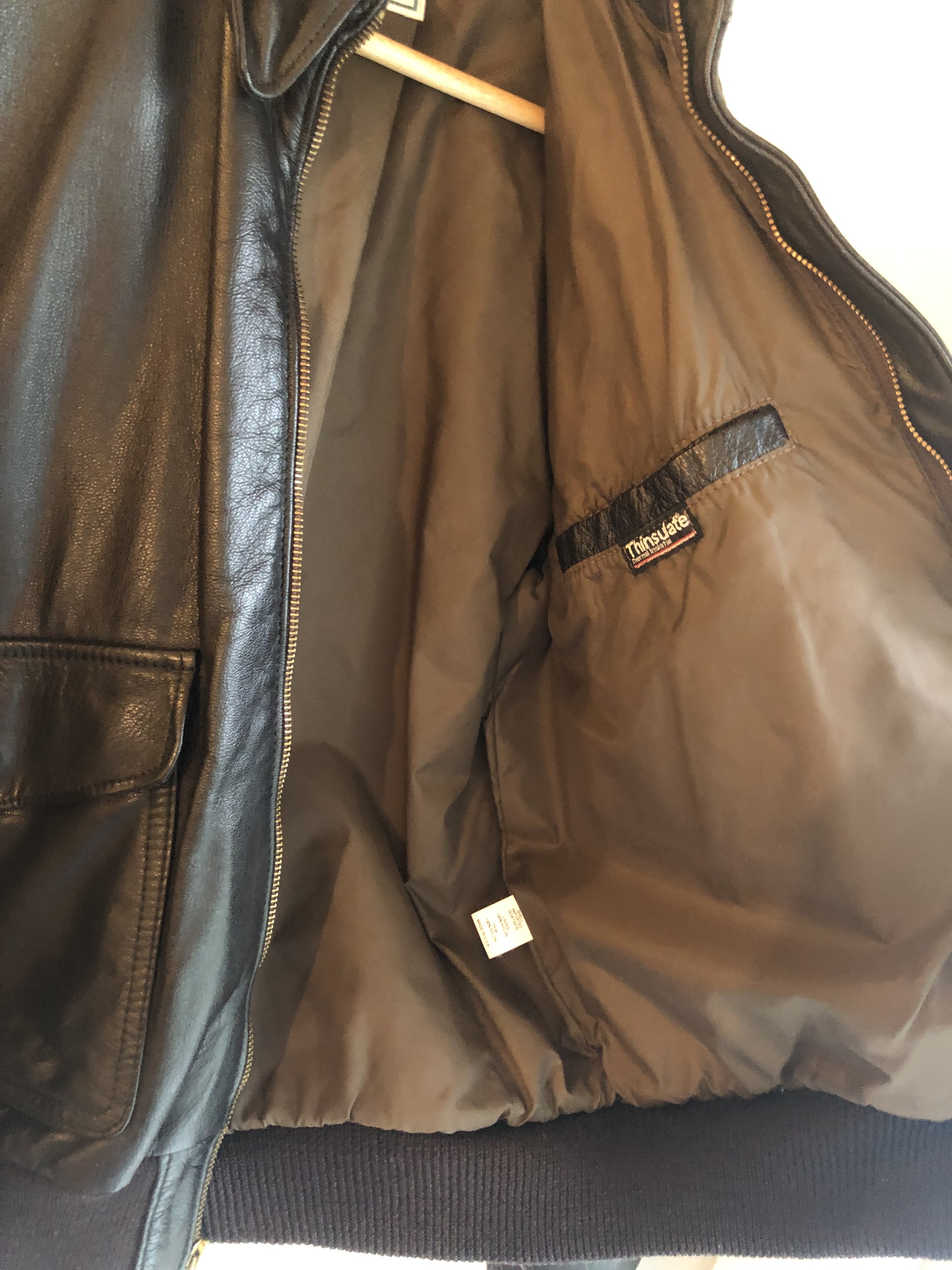 1980's LL Bean Flying Tigers Goatskin A-2 Style Leather Jacket