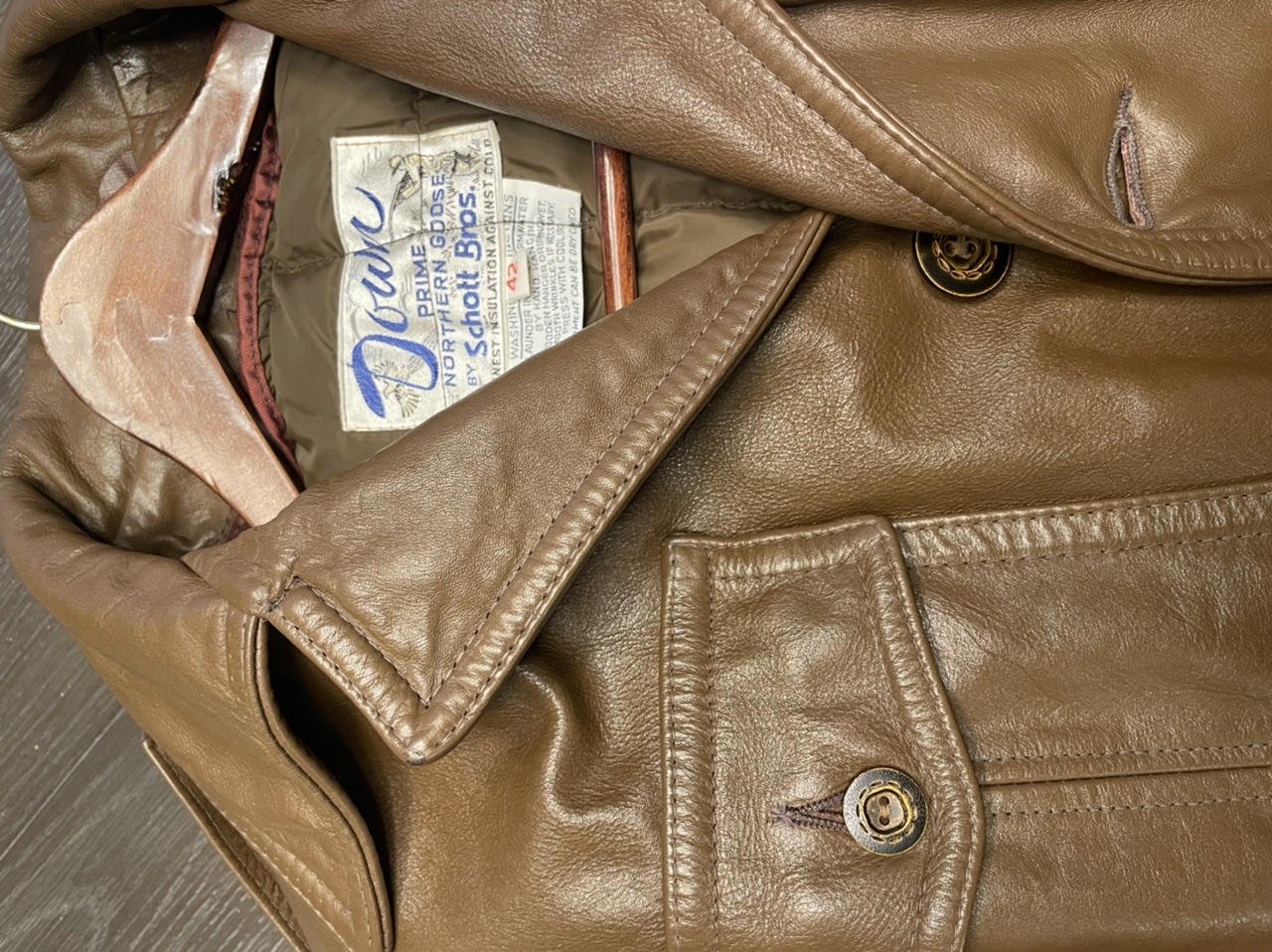 70s Schott Bros 42 - Brown Leather | The Fedora Lounge