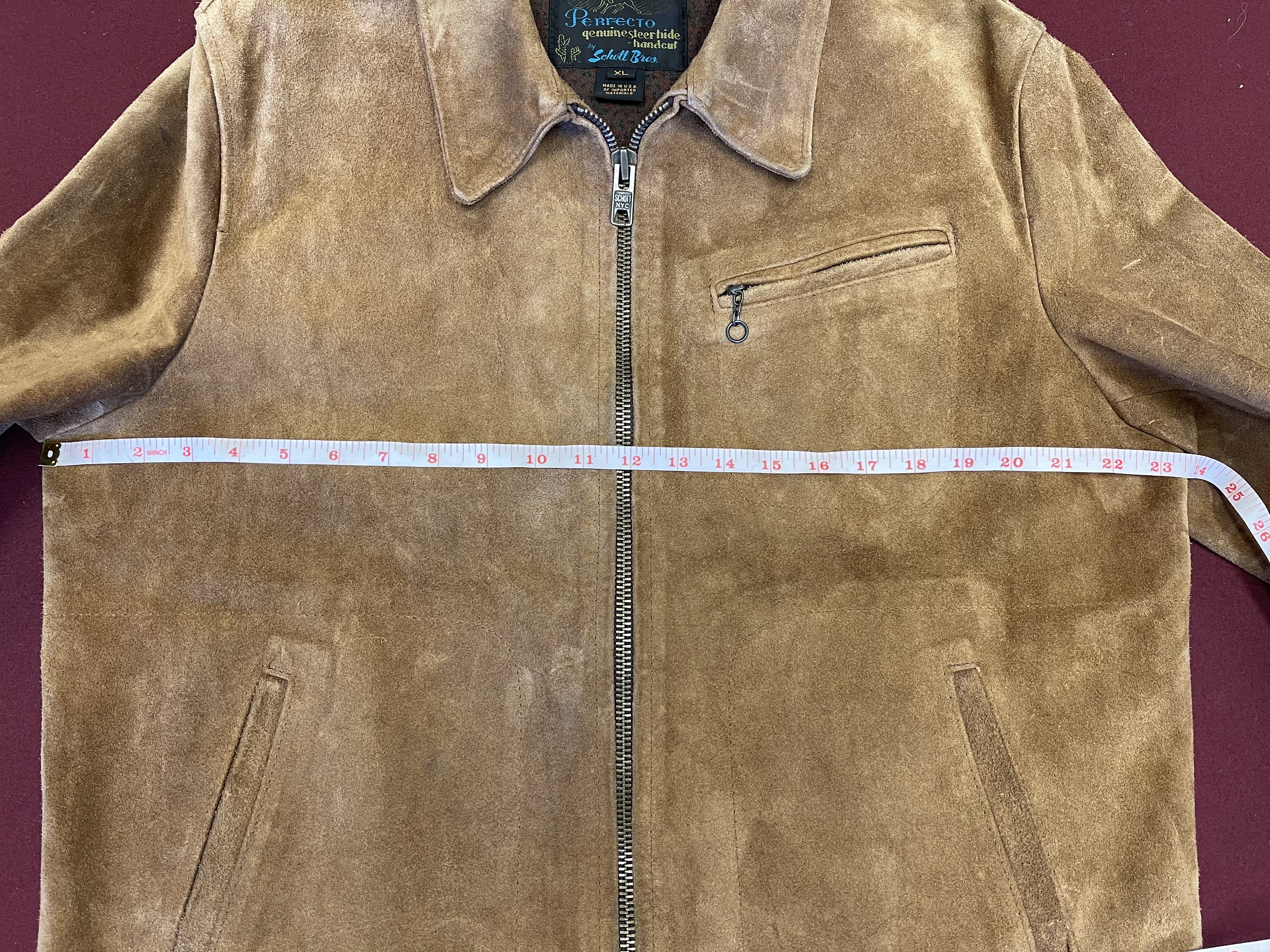 Schott Duke 370 XL unlined rough out suedes jacket