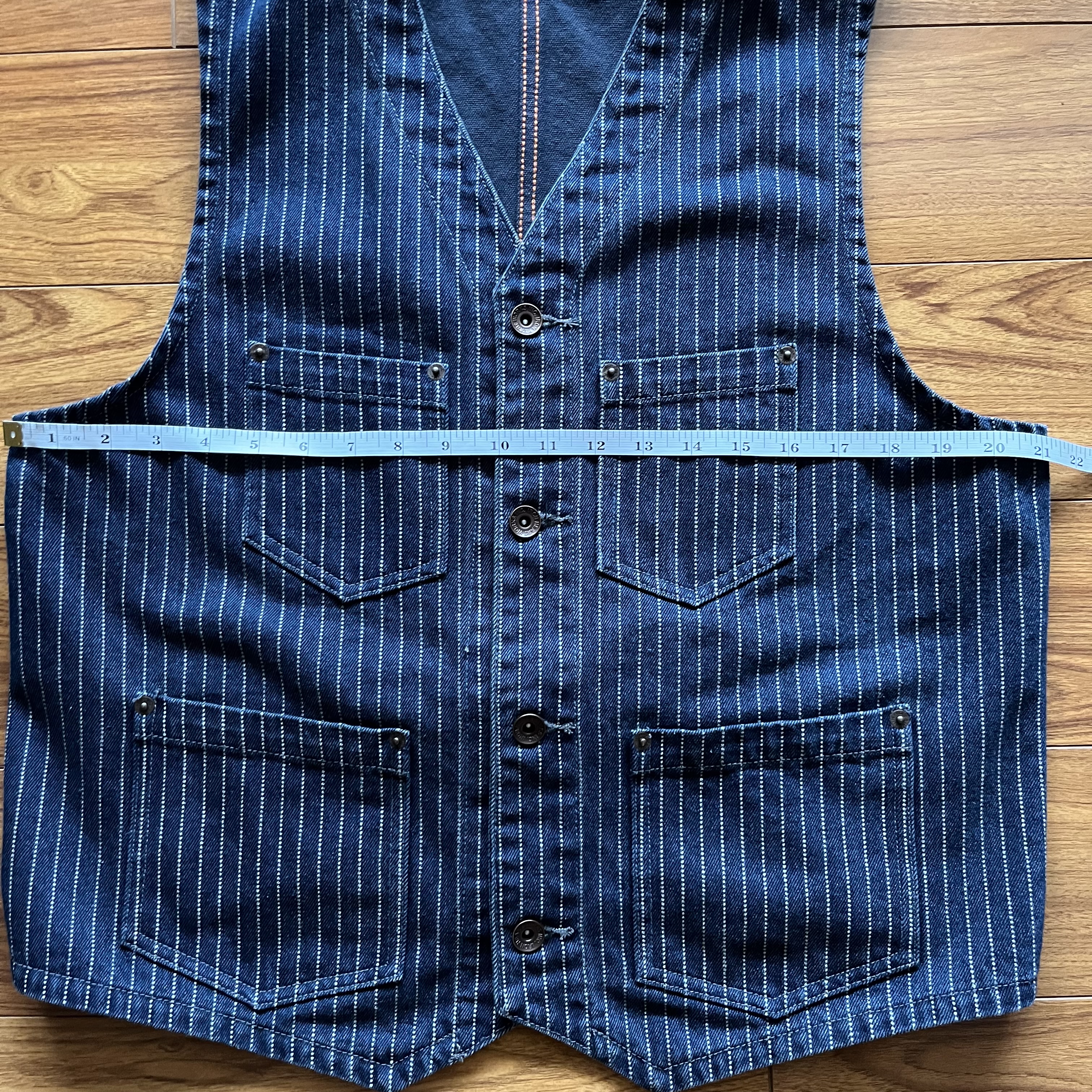 Iron Heart 12 oz Indigo Wabash Vest Sz Large | The Fedora Lounge