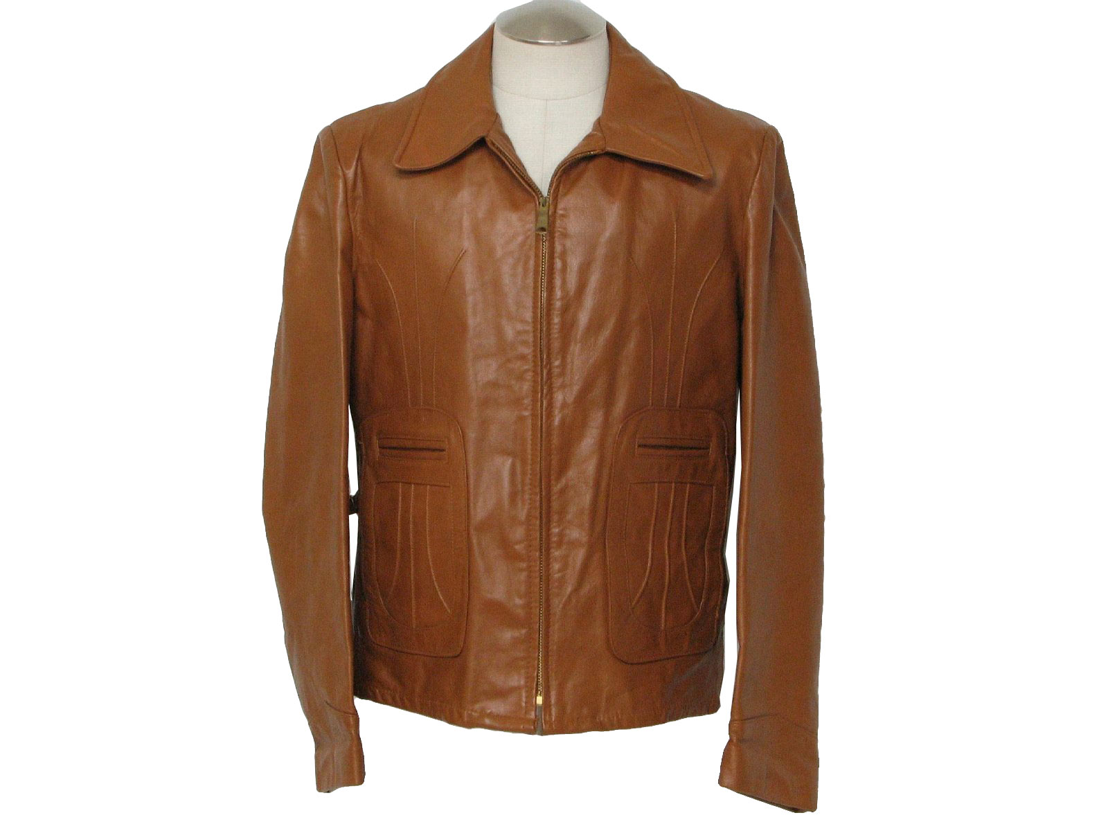 70s style shop leather jacket