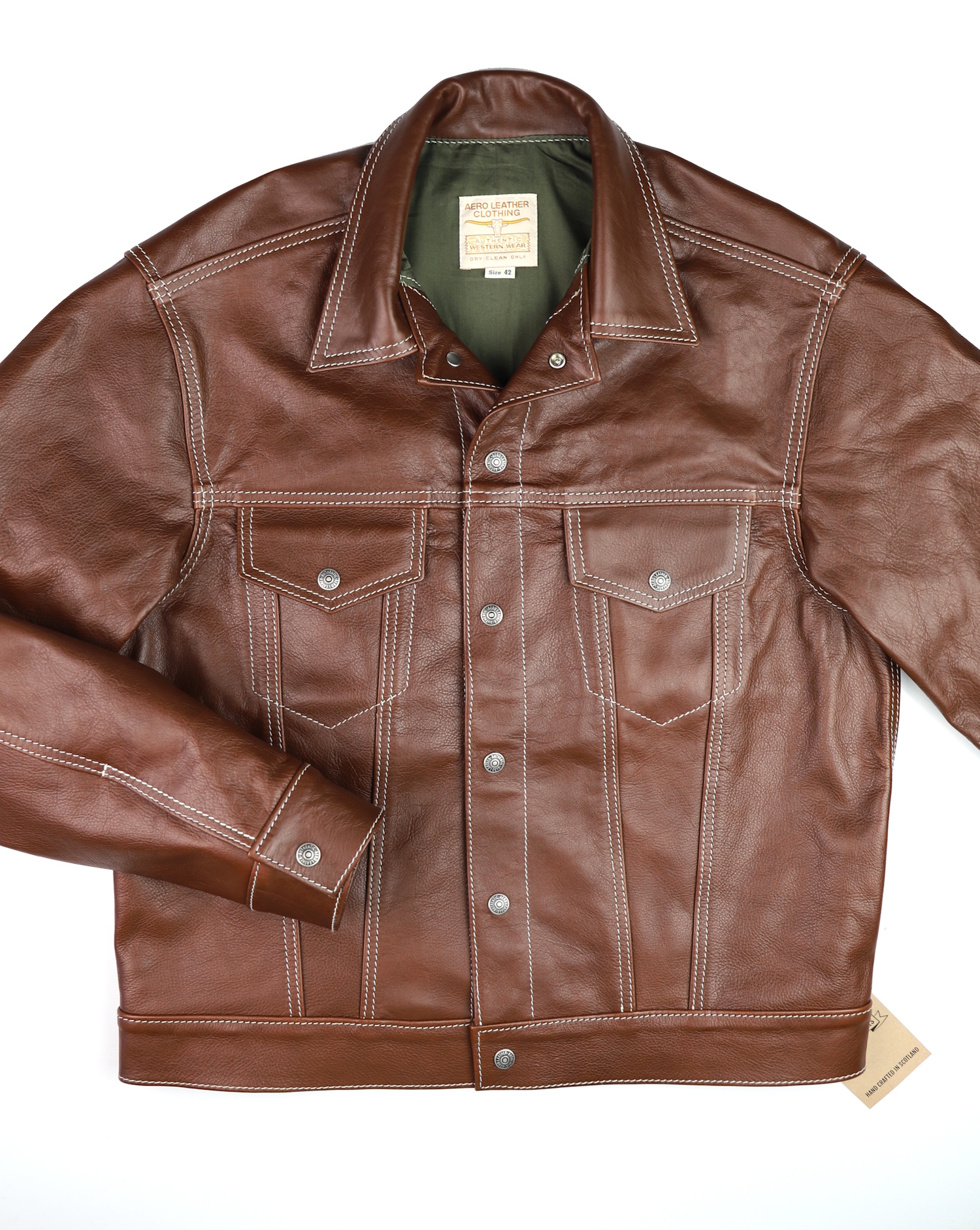 Aero 557XX Type 3 Jean Jacket Russet Vicenza Horsehide 7VW front.jpg