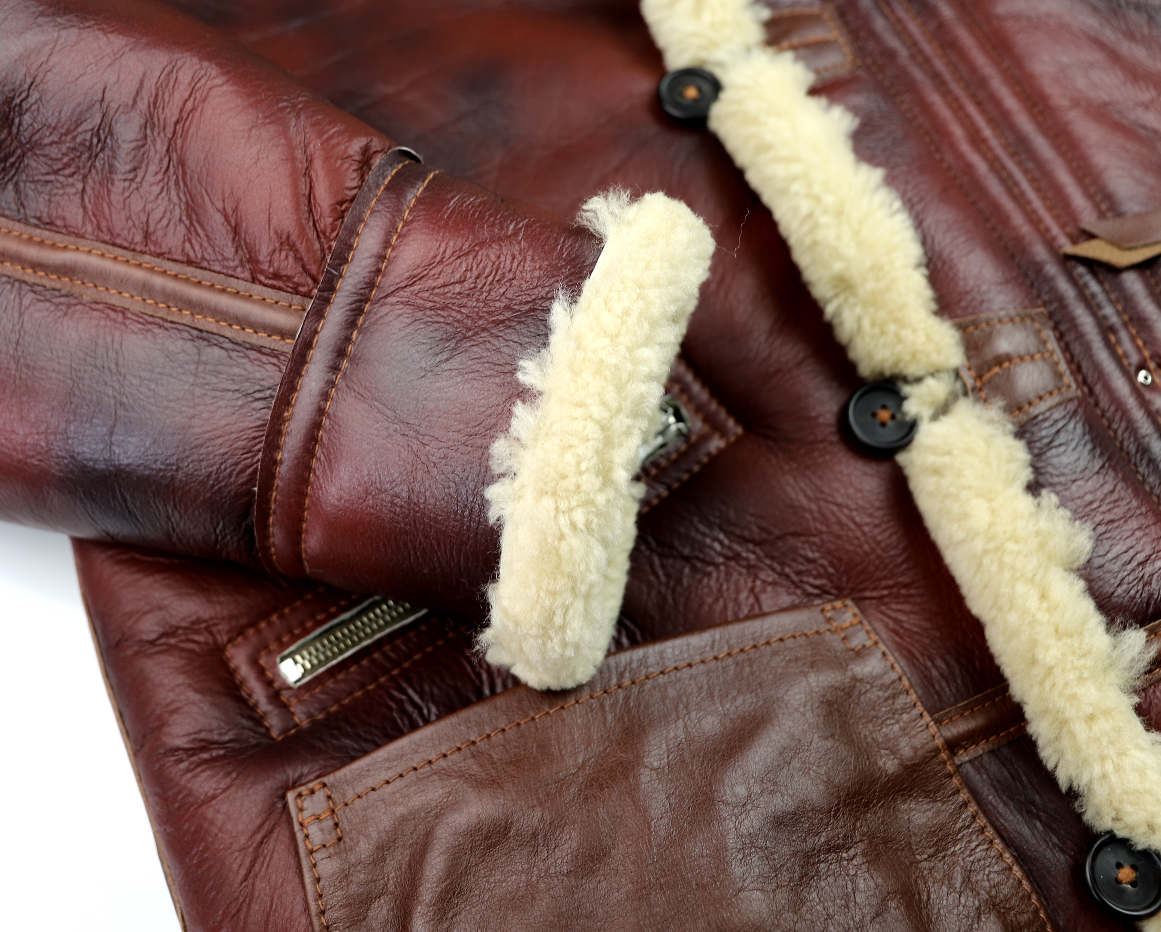 Aero B-7 Redskin Shearling WJ8 cuff.jpg