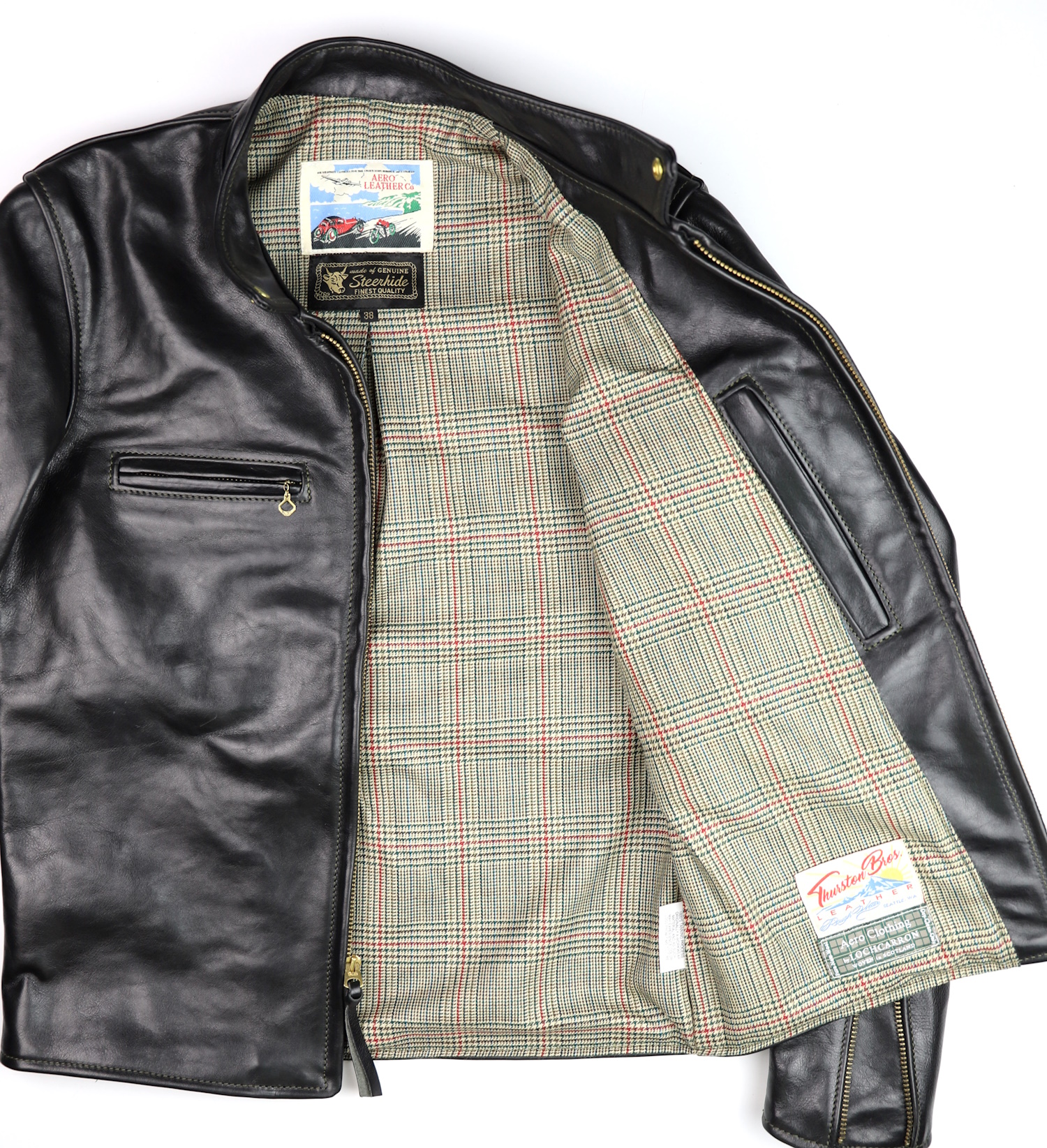 Aero Board Racer Black Badalassi Cowhide JB8 Minto Check Tweed lining.jpg