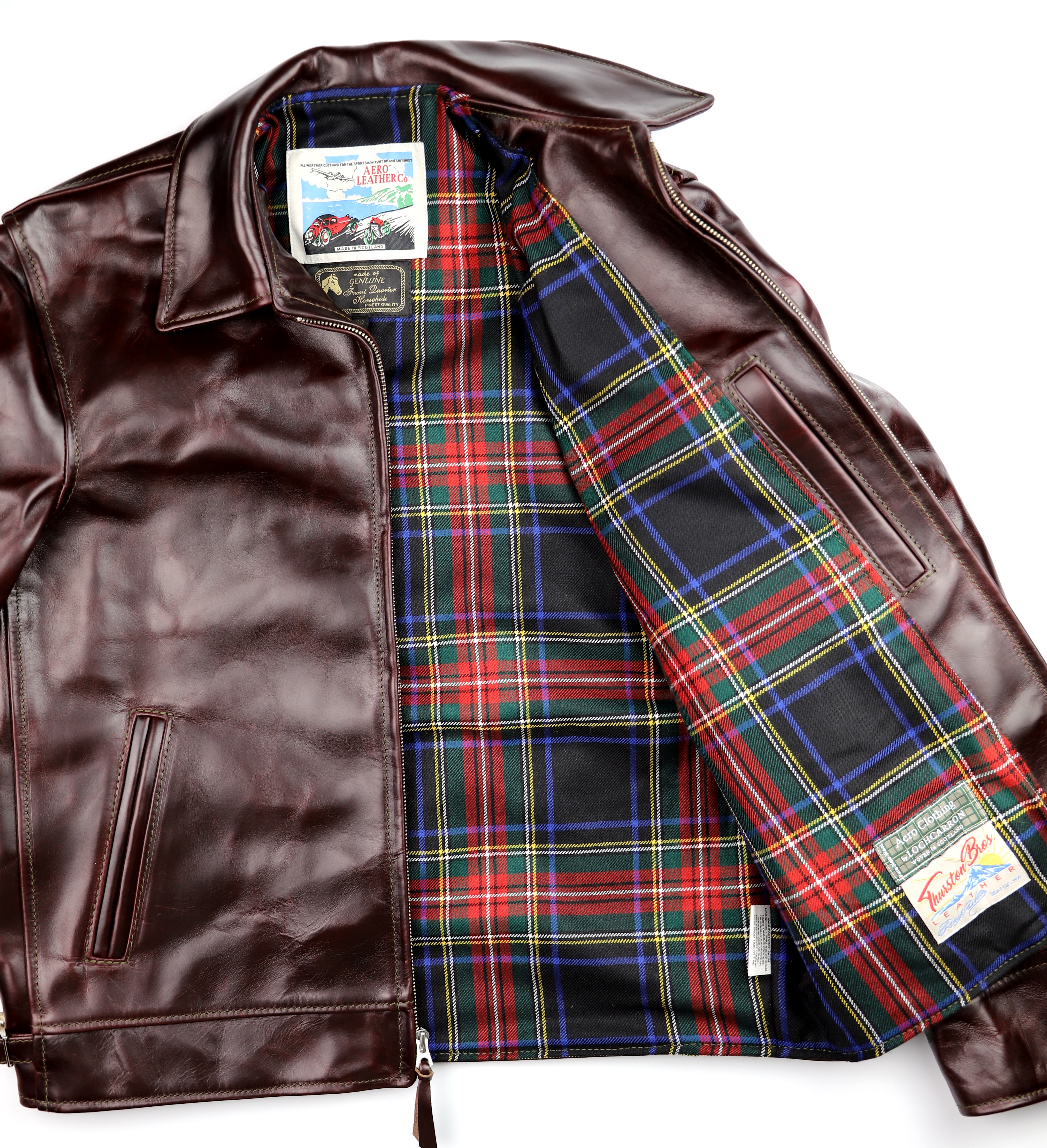 Aero Highwayman Cordovan CXL FQHH UWN4 Black Stewart tartan lining.jpg