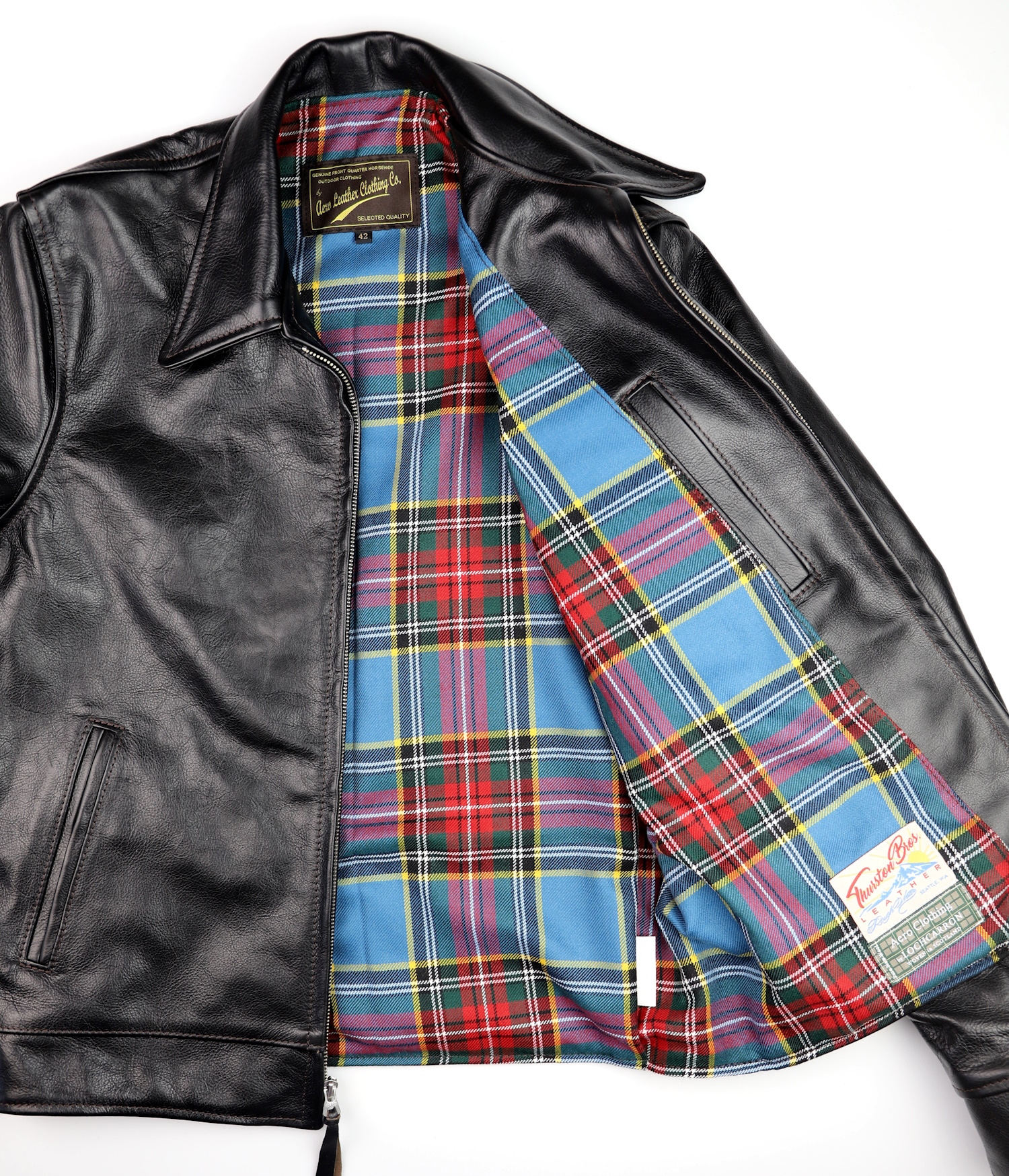 Aero Premier Highwayman Blackened Brown Vicenza YG1 MacBeth Modern tartan lining.jpg