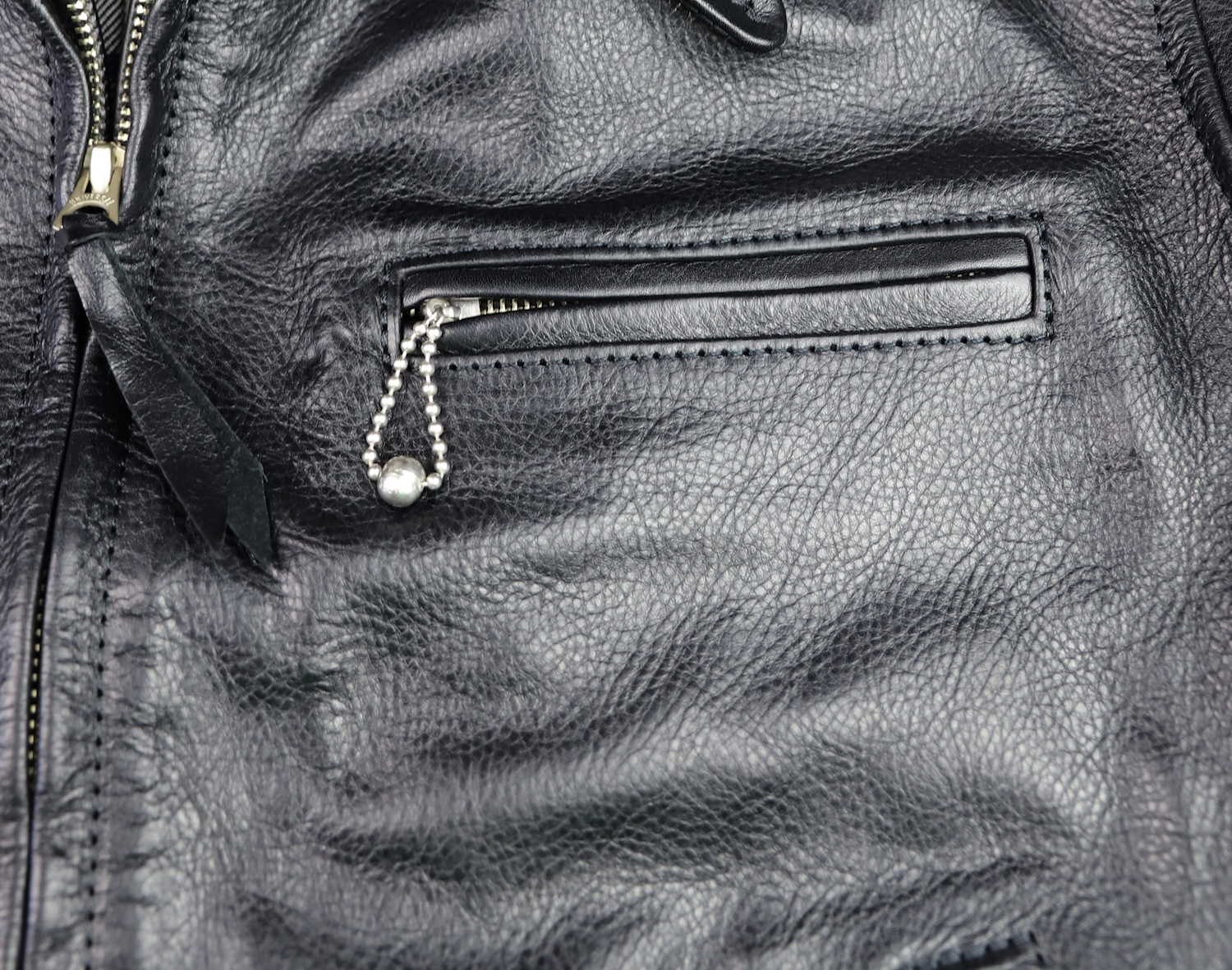 Aero Sheene Black Vicenza Horsehide F49 chest pocket.jpg