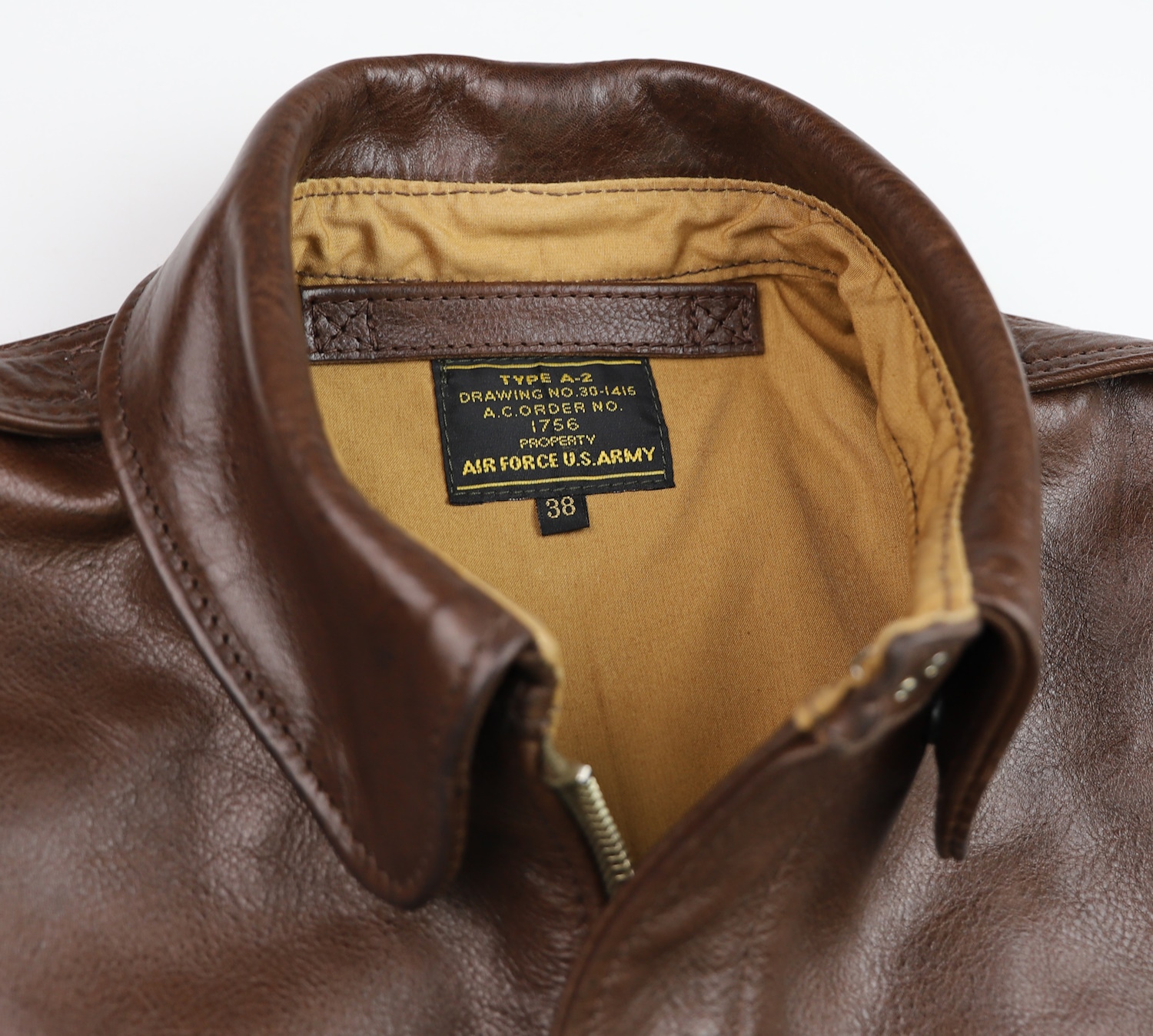 Aero Unknown Maker 1756 A-2 Chestnut Badalassi Gently Worn collar.jpg