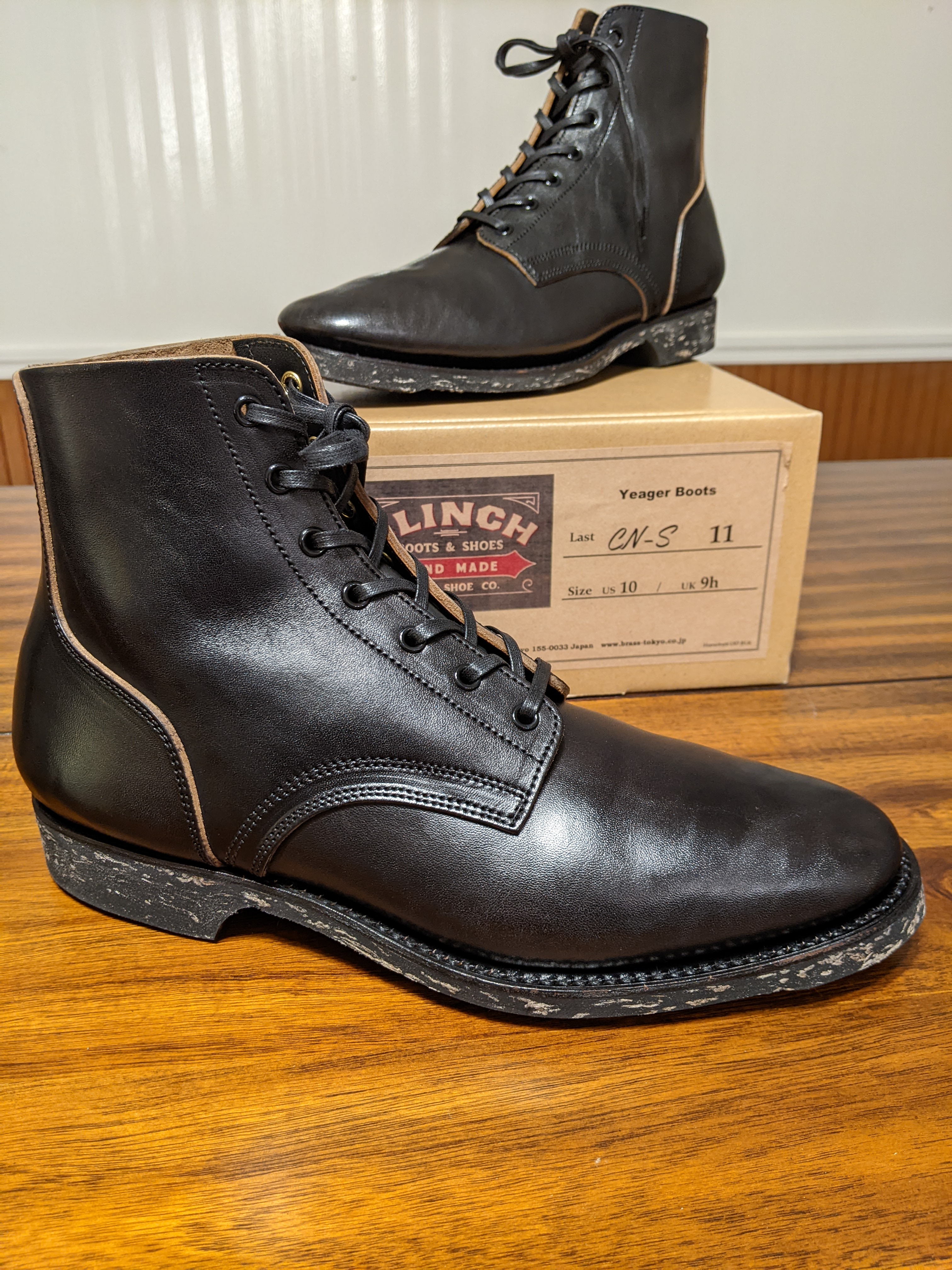 Clinch Black Overdyed Horsebutt Yeager Boots CN-S Clinch 11/US 10 
