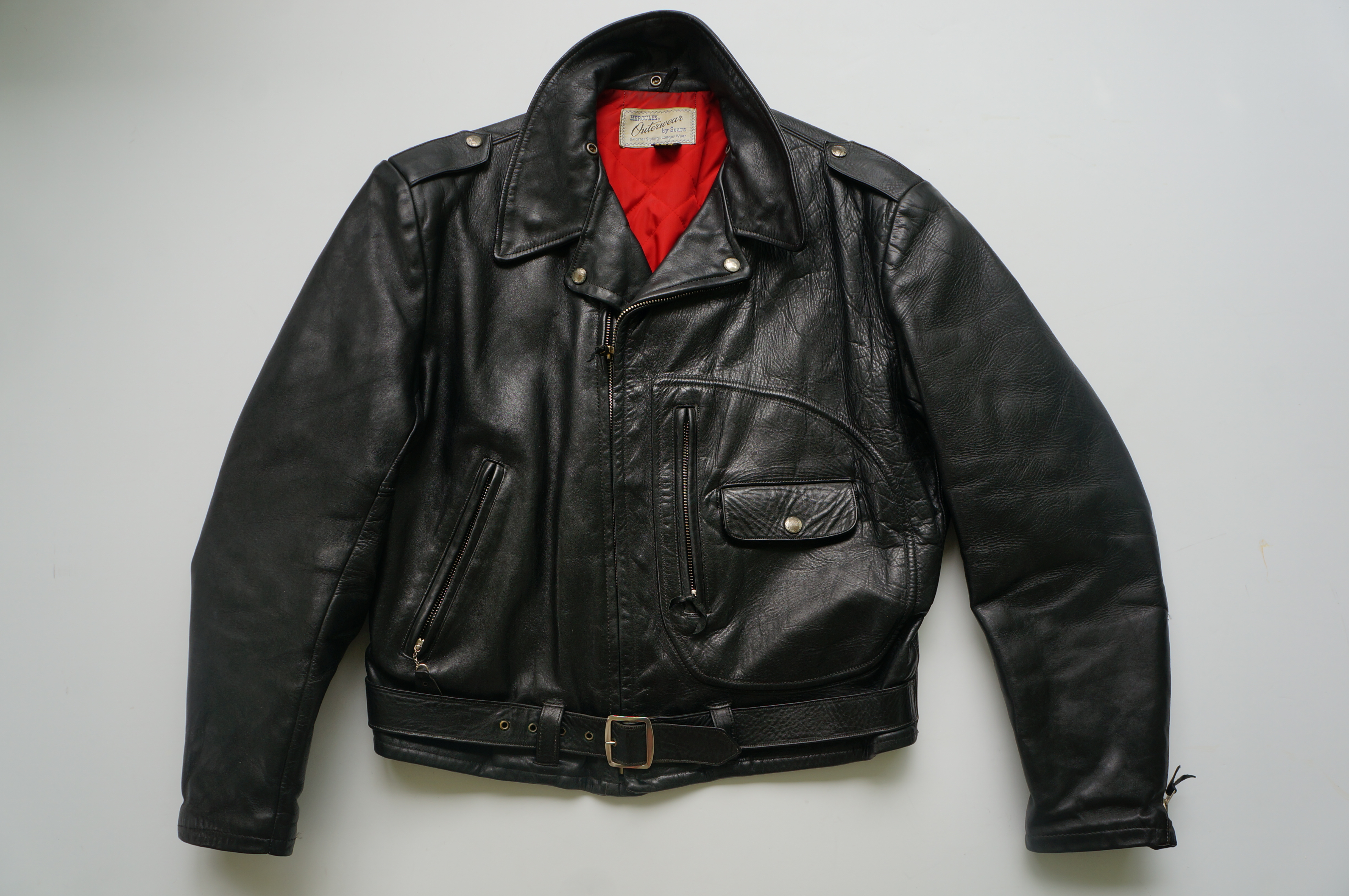 1950s Vintage Sears Hercules Horsehide Motorcycle Jacket-1960s