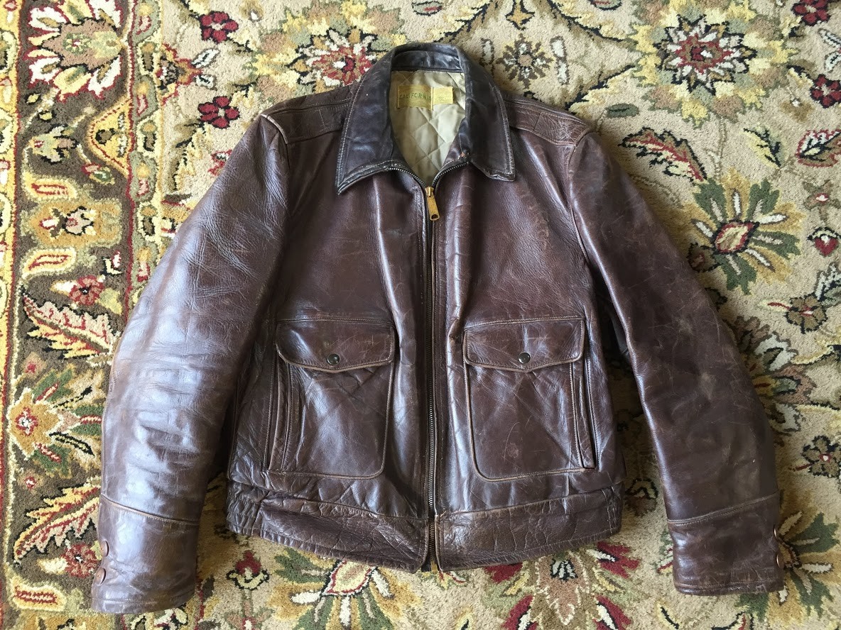 50s/60s Vintage Horsehide Bomber Hybrid-Brown-Size 44 | The Fedora Lounge