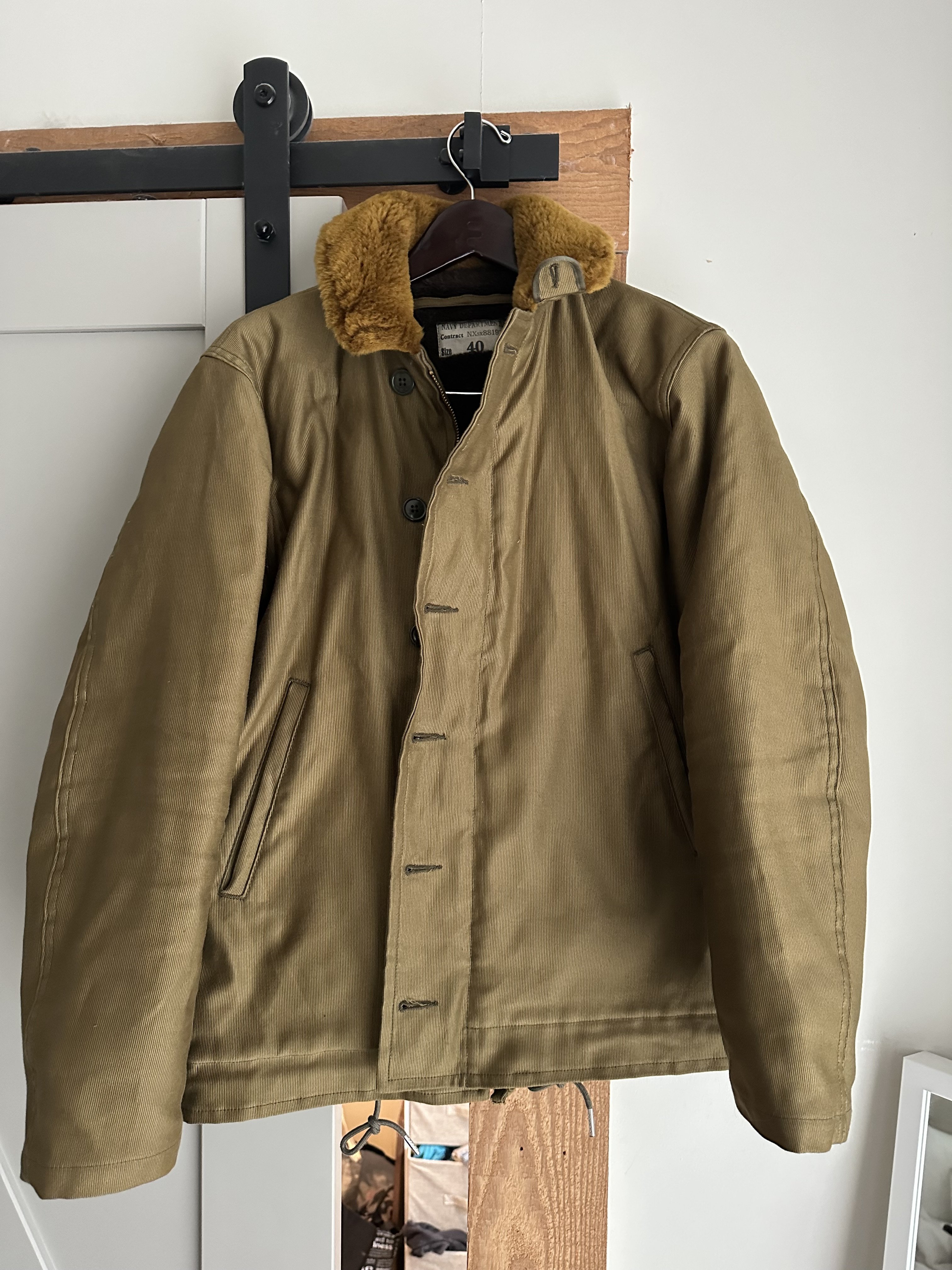 FS: The Real McCoy's N1 Deck Jacket, Khaki SPL | The Fedora Lounge