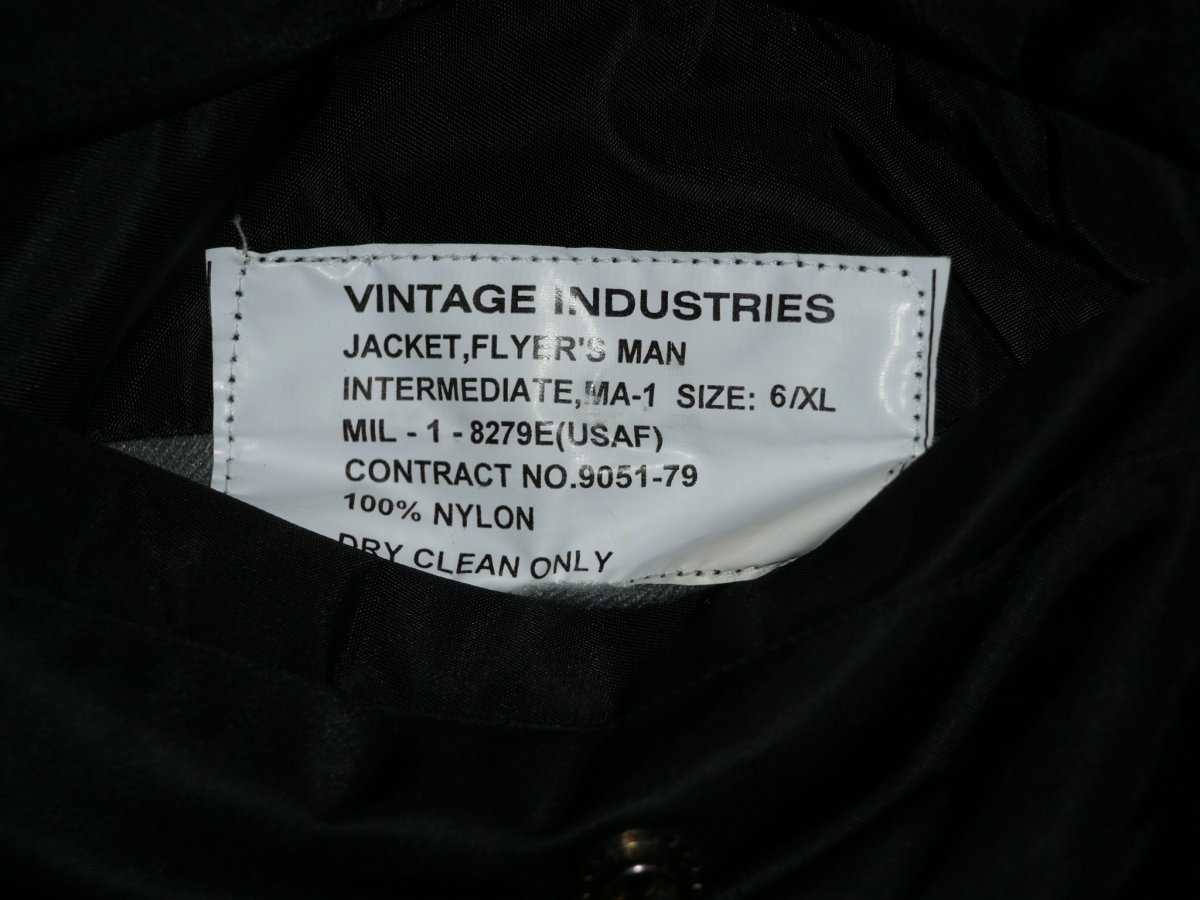 Vintage MA-1 jacket: genuine Alpha Industries or fake? | The Fedora Lounge