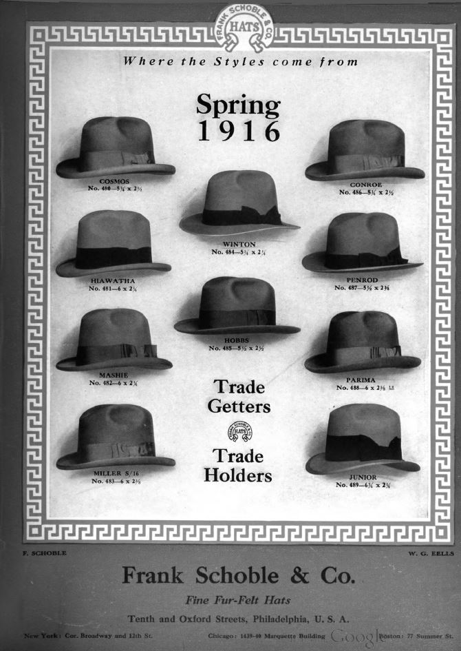 A Decade of Schoble Hats 1912-1922 | The Fedora Lounge