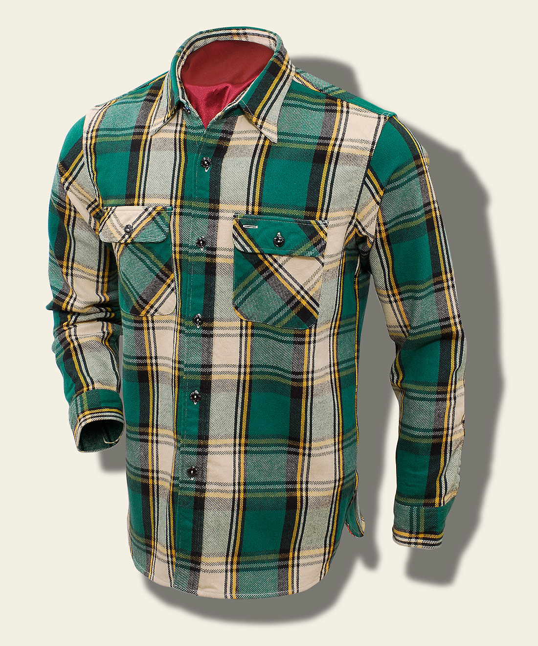 Sugar-Cane-Fiction-&-Romance-Heavy-Weight-Plaid-Shirt-SC27118A-145-Green-front.jpg