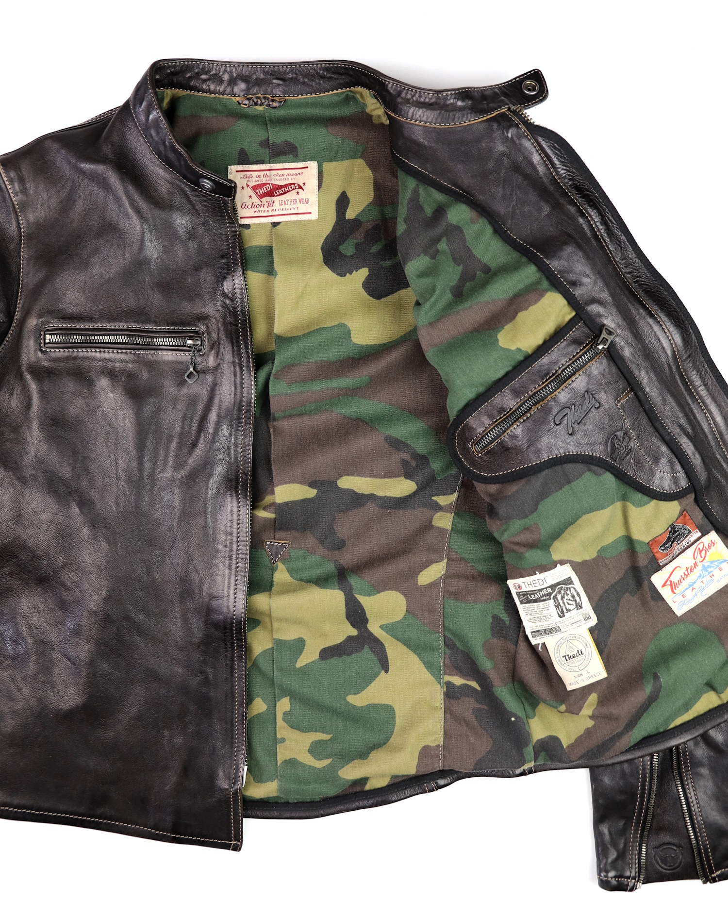 Thedi Phenix Unquilted Black Teacore Bruciato Horsehide Large camo cottom lining.jpg