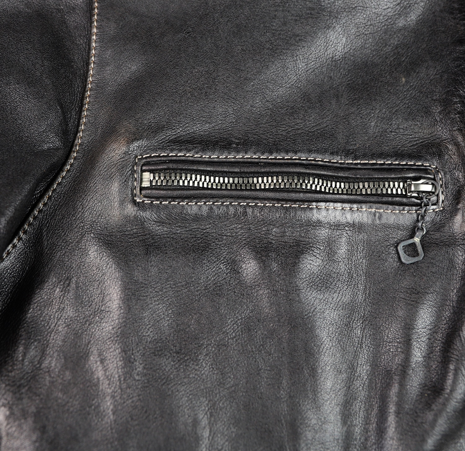 Thedi Phenix Unquilted Black Teacore Bruciato Horsehide Large chest pocket.jpg