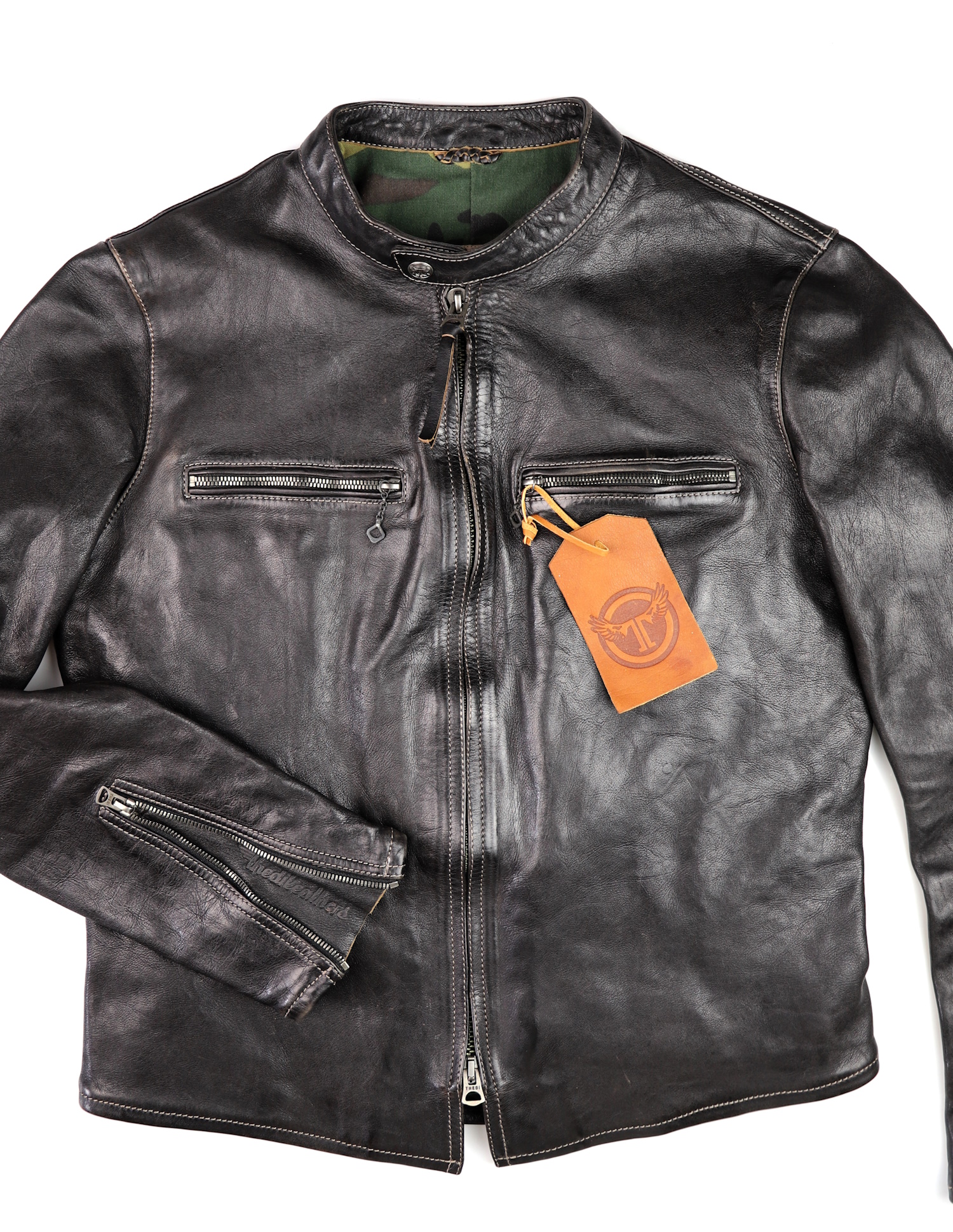 Thedi Phenix Unquilted Black Teacore Bruciato Horsehide Large front.jpg