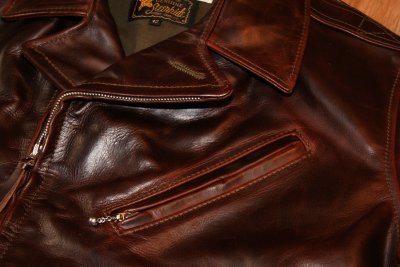 Aero Bootlegger Brown CXL Steerhide chest pocket.JPG