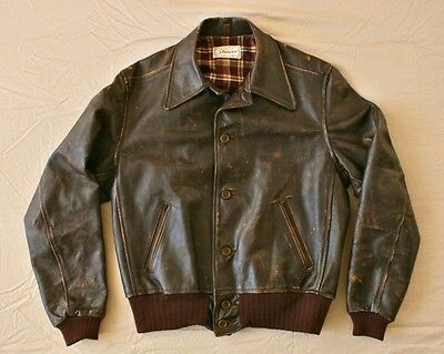 FS: LVC Levi's Vintage 1930's Beat Brown Leather Jacket